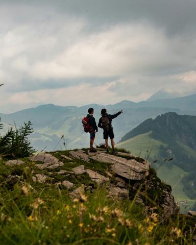 hiking on mountain