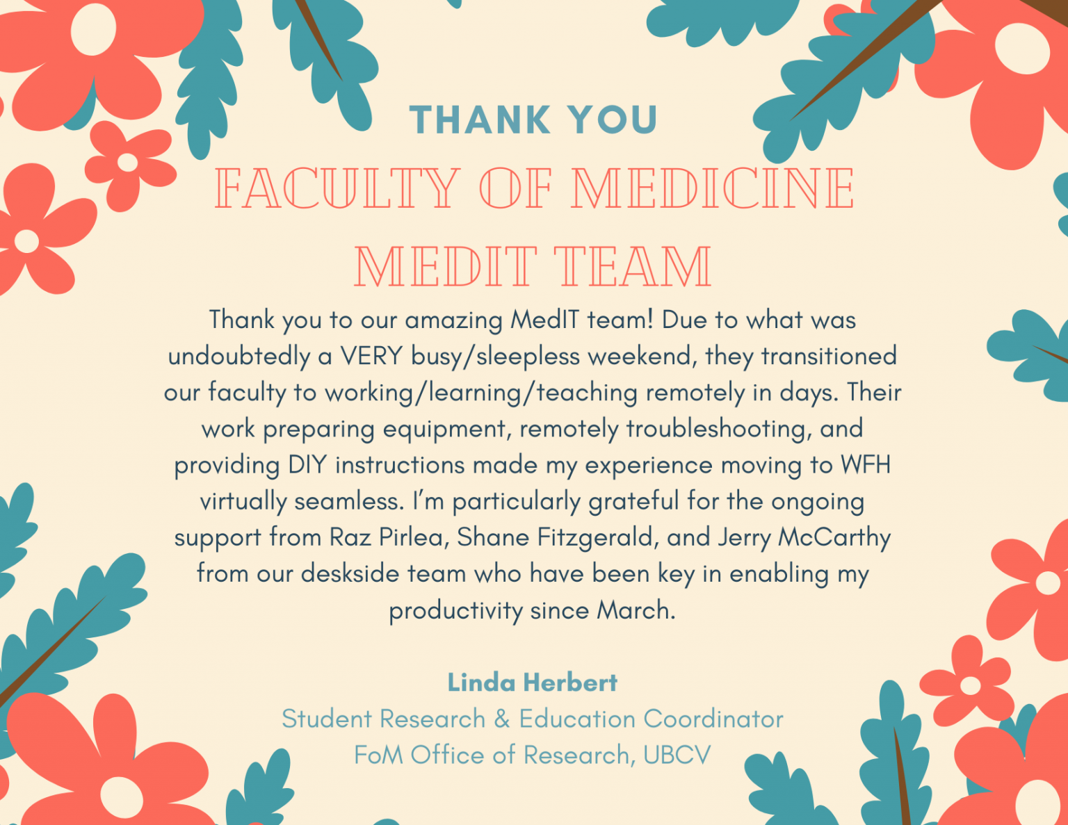 Read all the thank you messages to faculty and staff | UBC Today