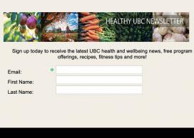 Healthy UBC newsletter