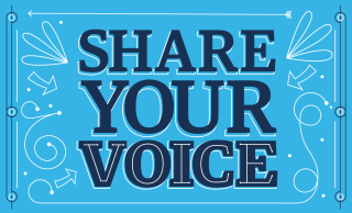 Share your voice graphic