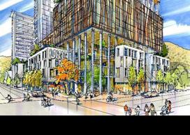 Rendering of future UBCO downtown campus