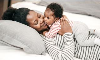 Woman holding baby