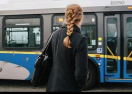 Person getting ready for bus