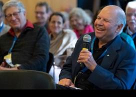 Speaker laughing