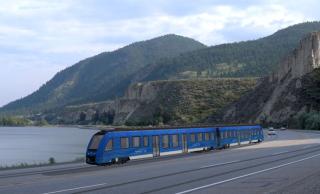 conceptional illustration of train at Okanagan Lake