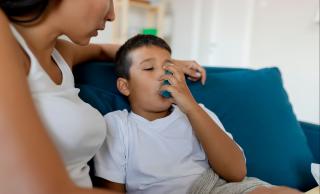 Child using inhaler