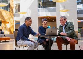 Gurm Dhugga, Associate Director of Research & Core Technology (left), Grainne McElroy, Deputy Chief Information Officer (centre), and Gary Rosborough, Associate Director of Digital Solutions for Education (right)
